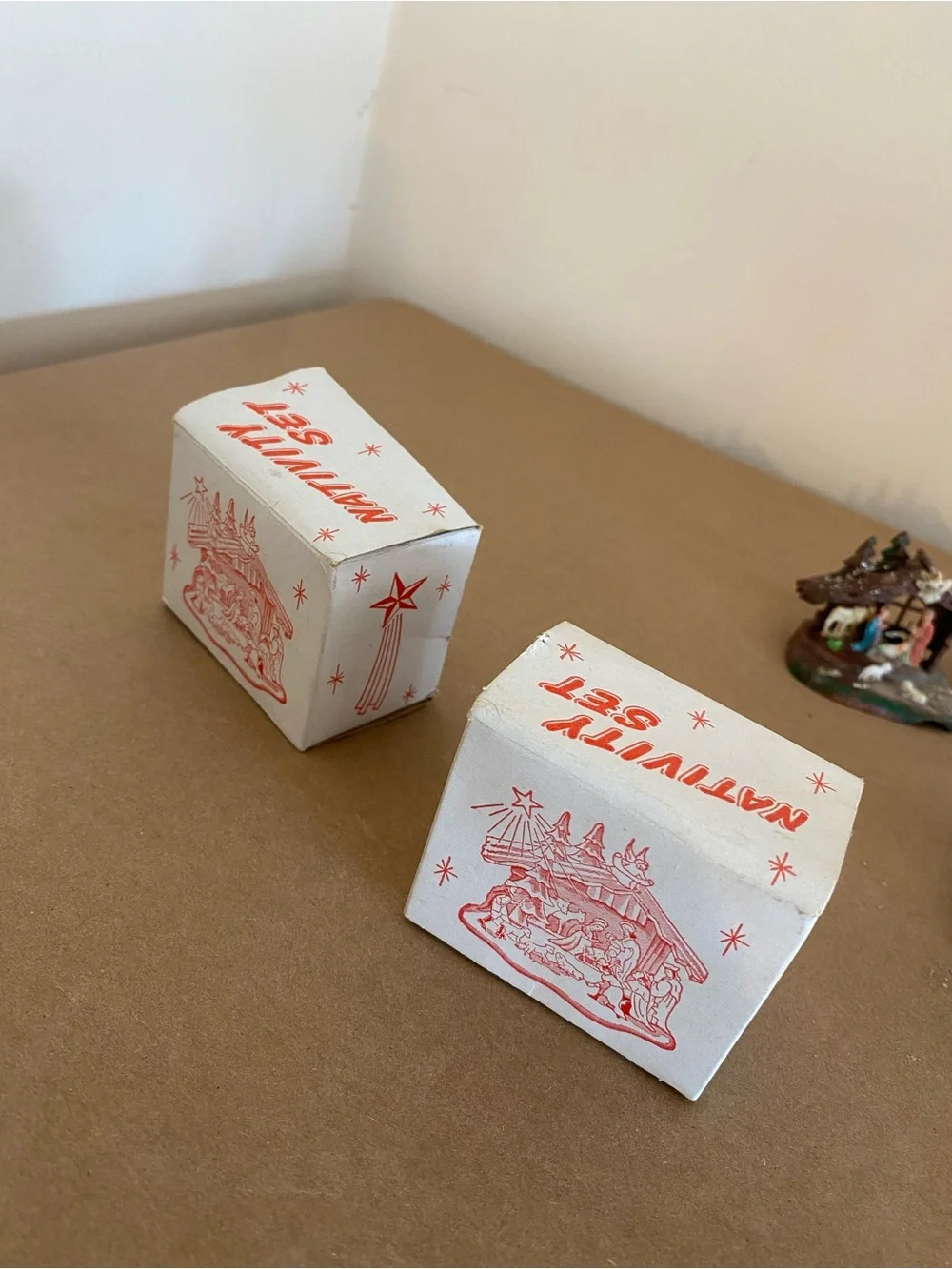 Vintage Miniature Nativity Sets - 3 with 2 boxes, Made in Hong Kong MCM Tiny